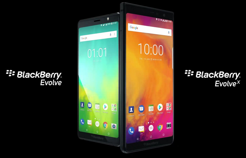 В Индии прошла презентация смартфонов BlackBerry Evolve  и Evolve X с дисплеем 18:9