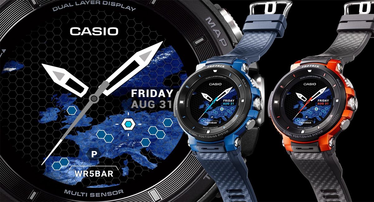 Casio Pro Trek Smart WSD-F30: умные часы с цветным и черно-белым экраном