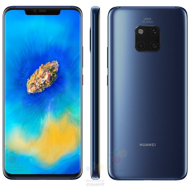 Смартфон Huawei Mate 20 Pro засветился на рендерах