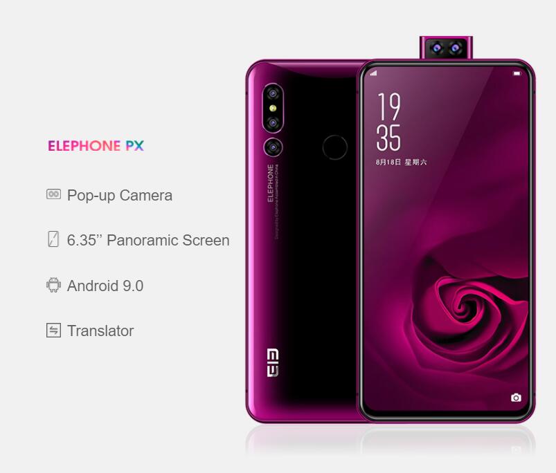 Анонс смартфона Elephone PX: выдвижная фронтальная камера и безрамочный экран