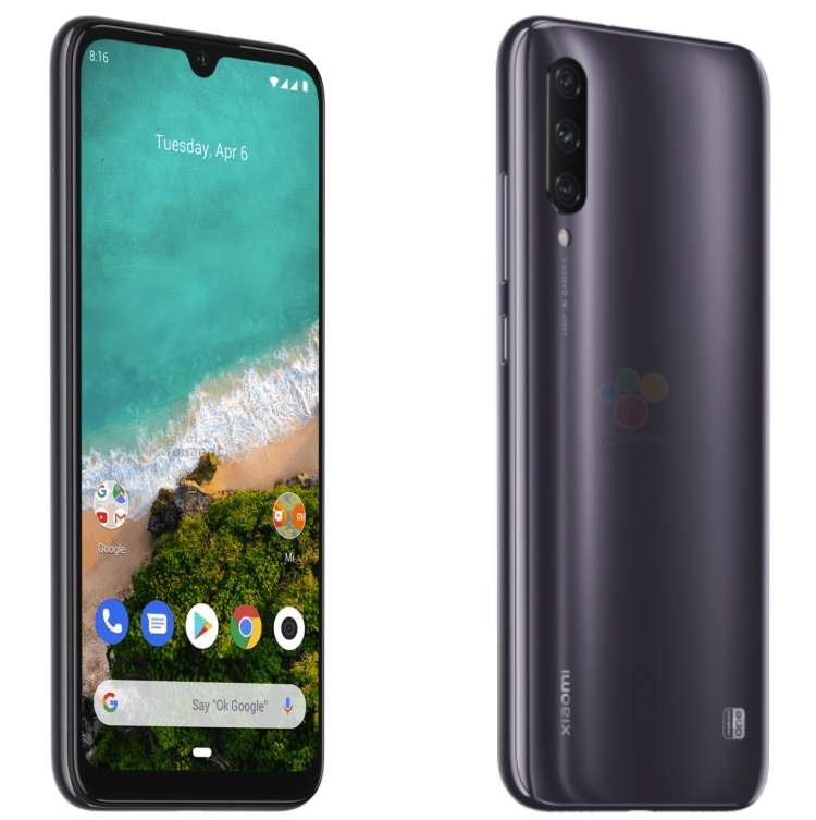 Смартфон Xiaomi Mi A3 появился на пресс-рендерах