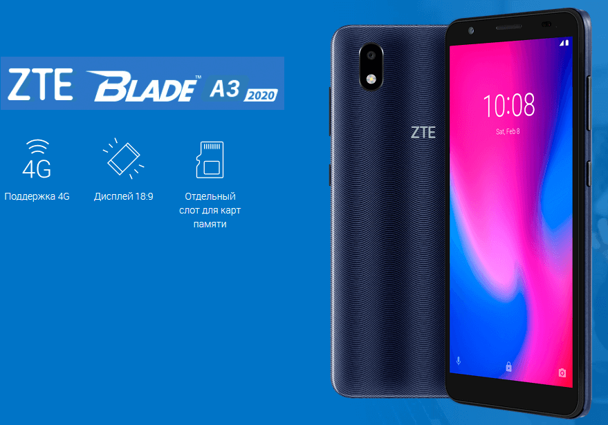 Представлен смартфон ZTE Blade A3 2020