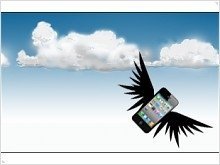 iPhone 4 floating in the sky  - изображение