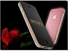 Gift favorite for February 14 - Pink iPhone 4 with Swarovski crystals - изображение