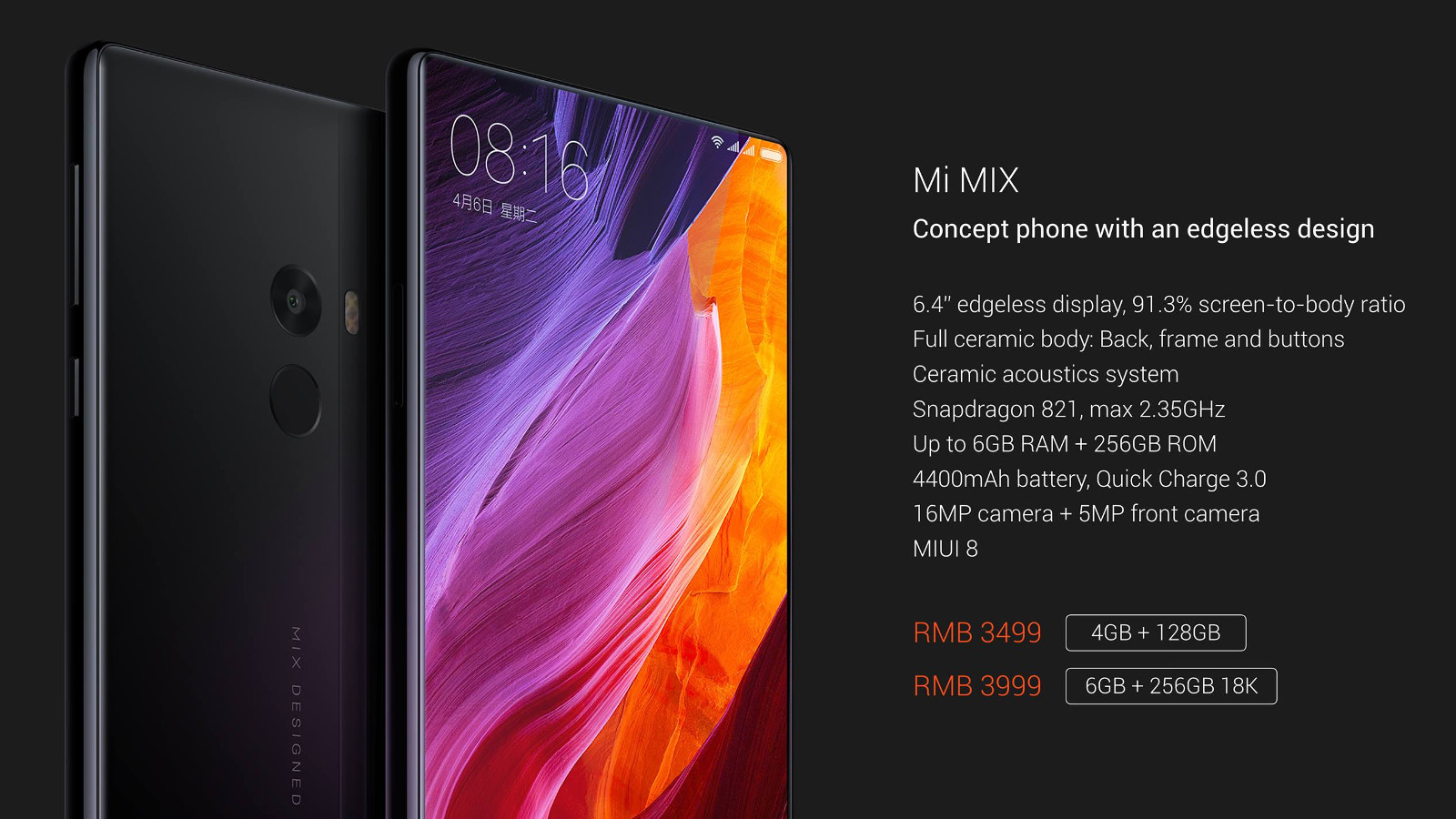 Xiaomi Mi Mix – концептуальний смартфон будущего