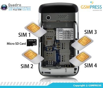 Quadro Phone For 4 Sim Cards For 89